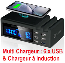 Charger l&#39;image dans la galerie, Multi Chargeur 6 x USB / Induction